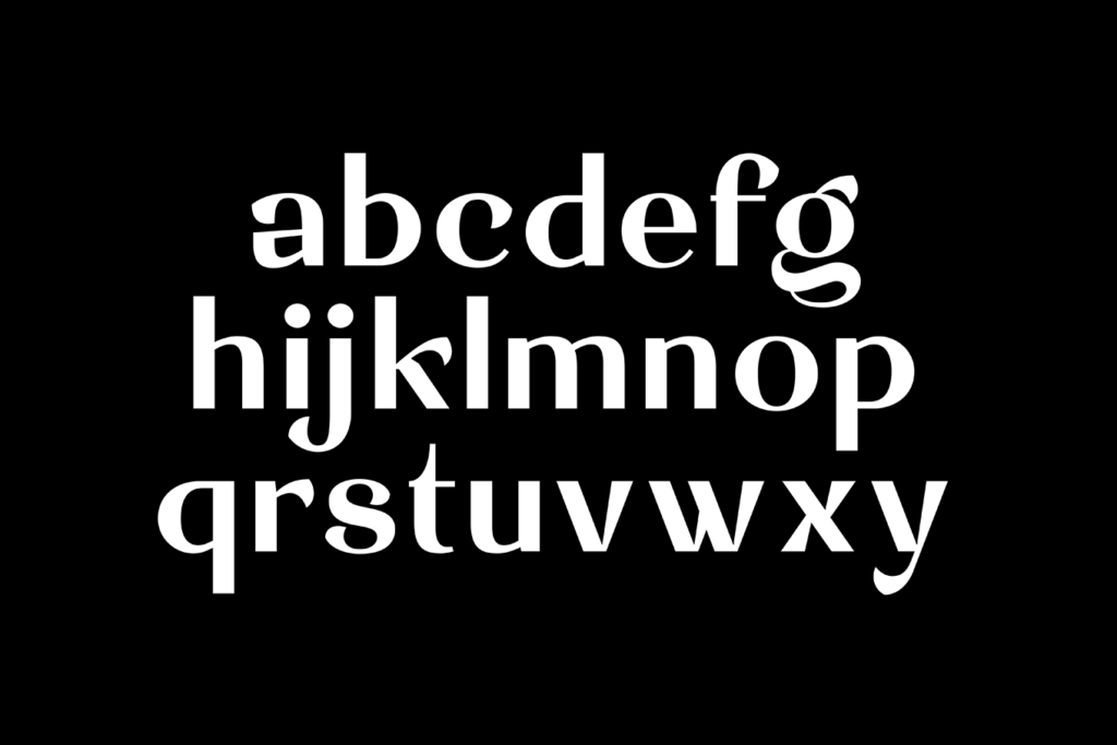 A to Y font design in Glyphs App