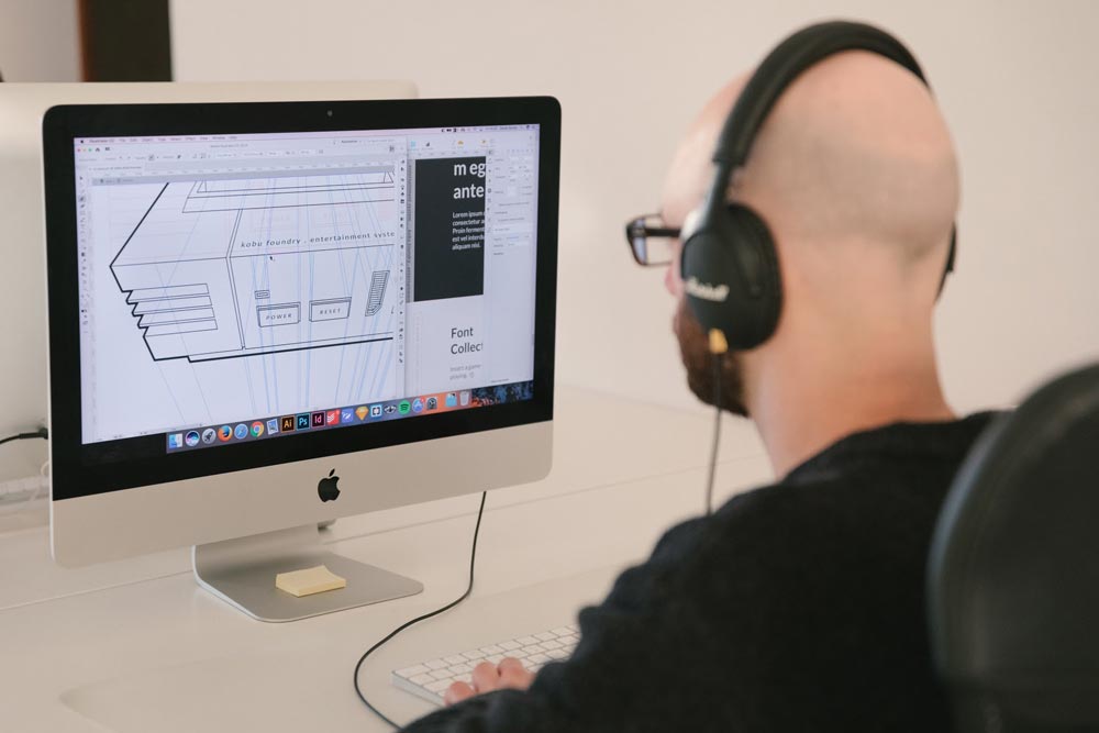 Daniel designing the console for KOBU Foundry's Entertainment System