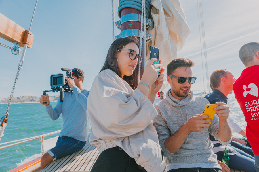 Sailing in the Tagus river with the team from Variações to shoot some scenes from Pride 2019.