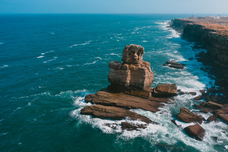 Rocky landscapes near Peniche, Atlantic Ocean