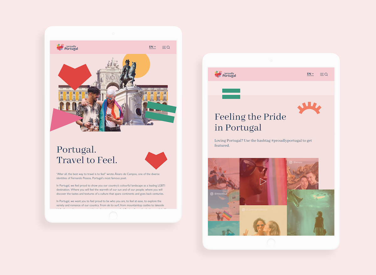 Website mockups for Proudly Portugal, at proudlyportugal.pt