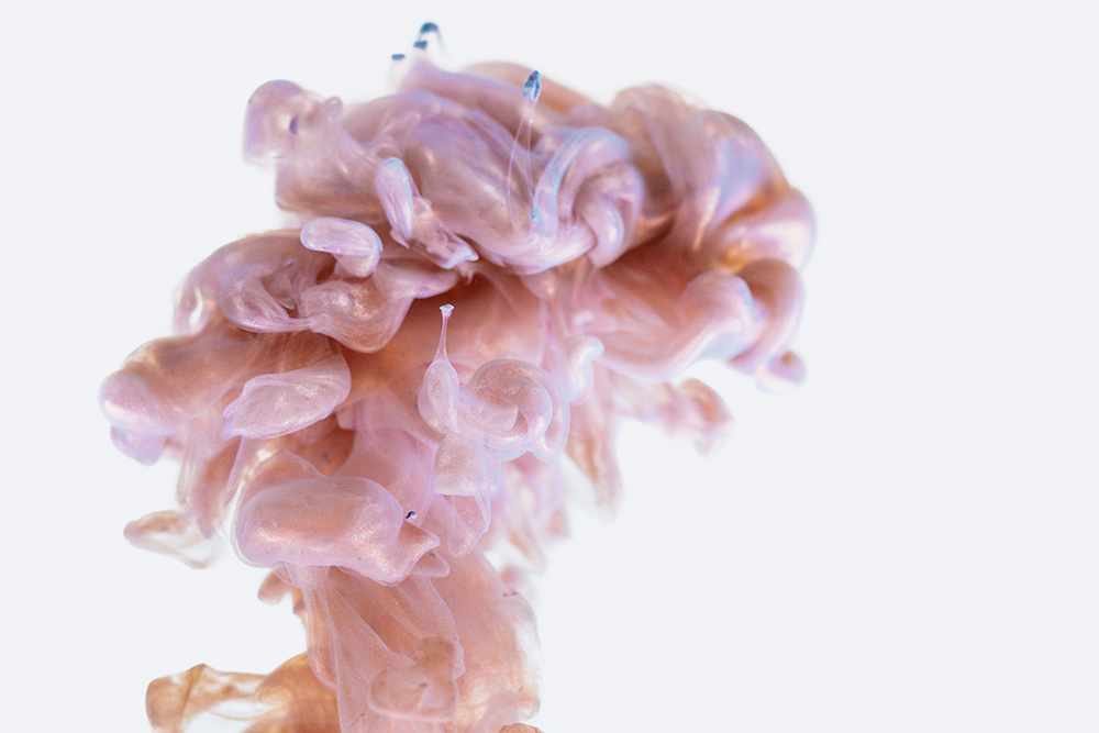 Ink movement mimicking the form of a human brain