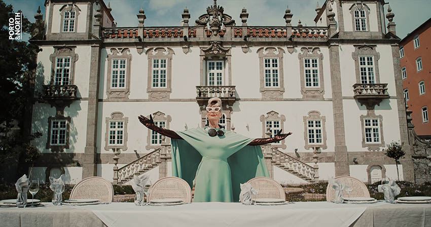 Ofelia de Souza in Palácio do Freixo scene from a commercial film shoot by KOBU Creative Agency