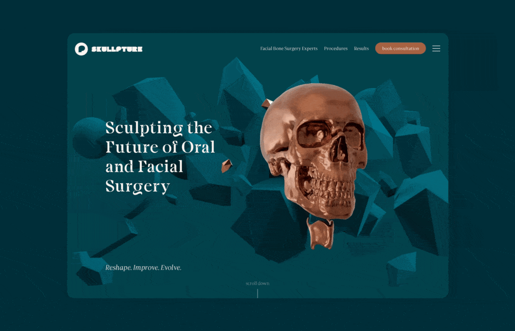 Health branding 2.0: creating a brand digital experience for Skullpture in their website.